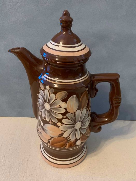 Dzbanek porcelanowy PRL 28cm ręcznie malowany nie używany