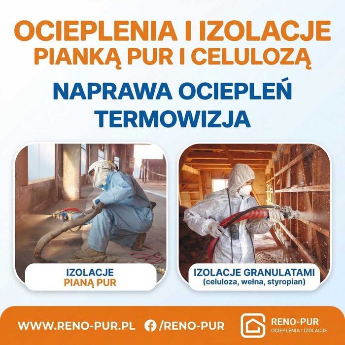 Ocieplenia i Izolacje Piana PUR Ocieplanie Celuloza Wełna Pianka PUR