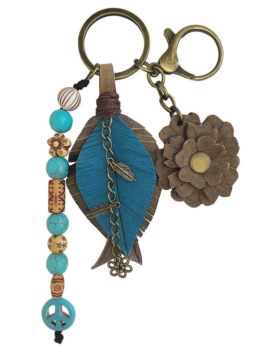 Skórzana zawieszka do torebki, brelok amulet Nr6, ręcznie robiony