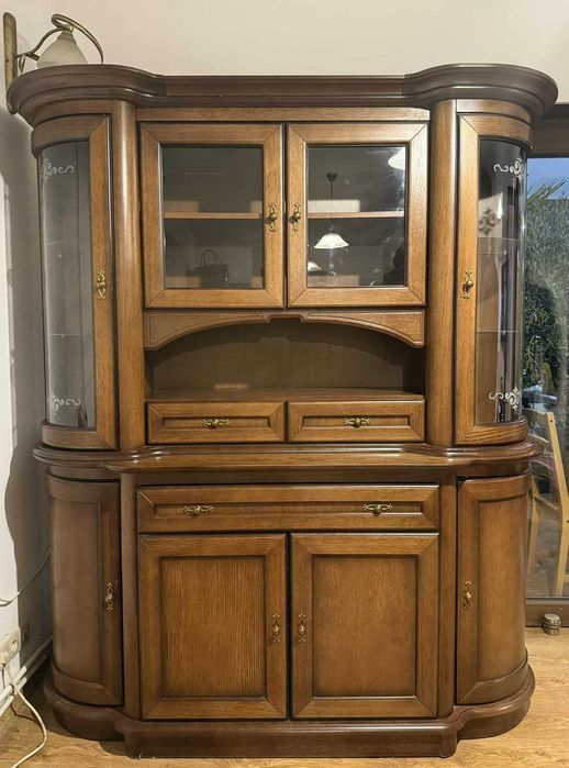 Witryna Szafa Kredens Dębowy Dalia 1 3S8D Meble jasny dąb180 cm