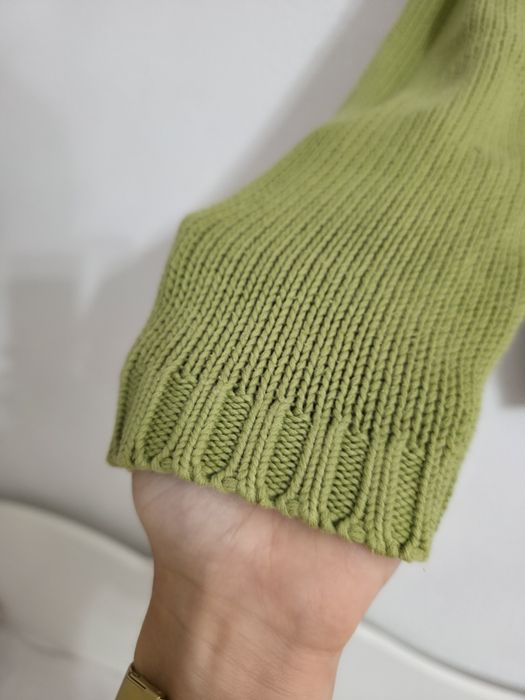 Jasno zielony sweter damski oliwkowy sweter y2k vintage