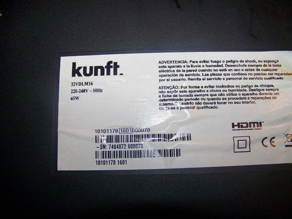 tv kunft 32 " com ecrâ partido