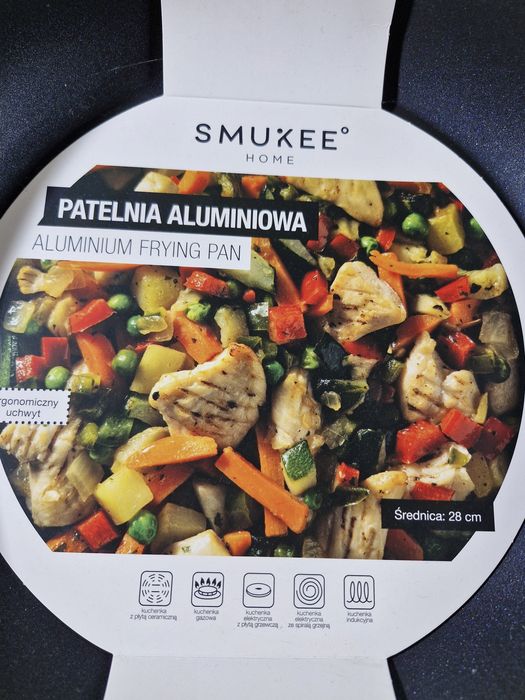 Patelnia Aluminiowa 28 cm do Wszystkich Rodzajów Kuchenek
