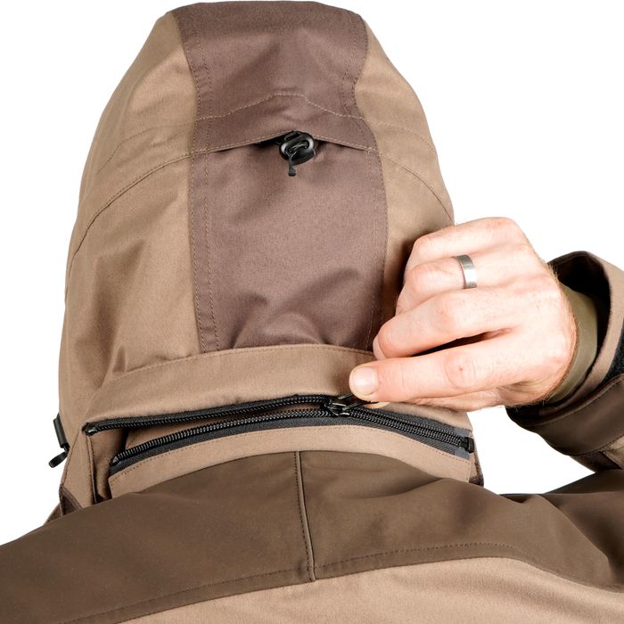 CASACO DE CAÇA IMPERMEÁVEL QUENTE SILENCIOSO 520 CASTANHO