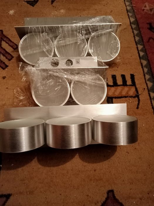 Kinkiet ścienny szklany aluminium3 sztuki