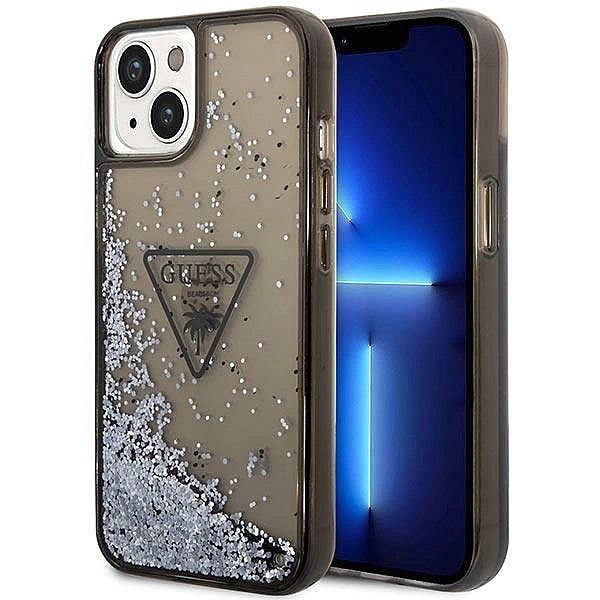 Etui Guess Liquid Glitter Palm Collection na iPhone 14 Plus - czarne