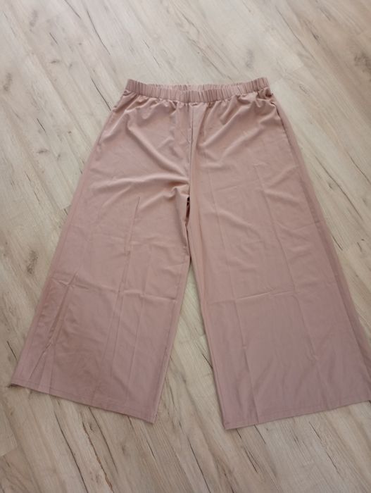 Nowe spodnie damskie szerokie 4xl brudny róż