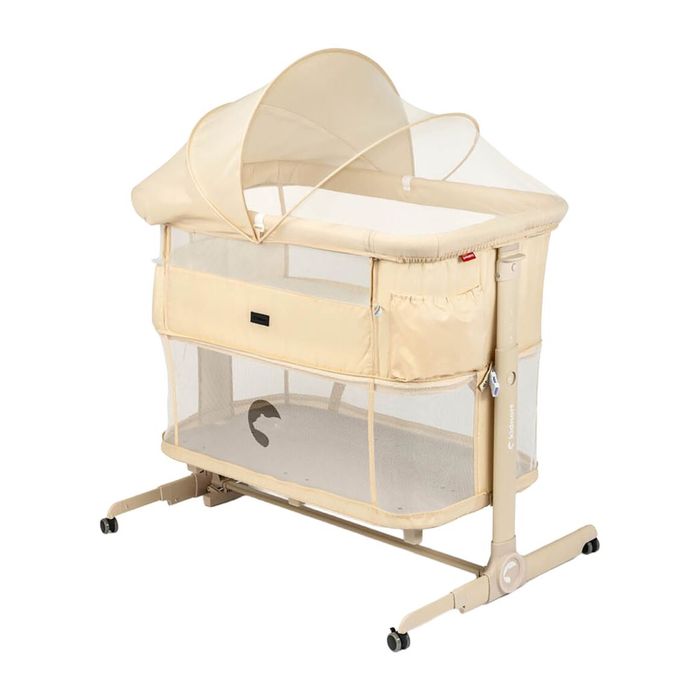 Łóżeczko dziecięce 3 w 1 Kidnort Snäckskal II, turystyczne, dostawne, kremowe