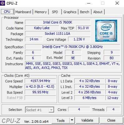 Procesor Intel i5 7600K x4 podstawka LGA1151