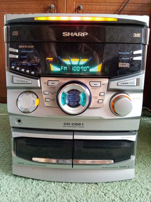 Мощный стерео 220 Вт + 220 Вт музыкальный центр Sharp с пультом ДУ