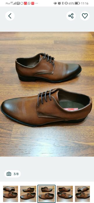 Wizytowe Półbuty Młodzieżowe Brąz + pasek