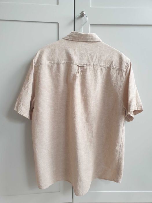 Beżowa koszula lniana Primark M L męsla