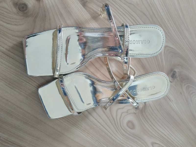 Złote szpilki sandały na obcasie rozm. 38 Glamorous