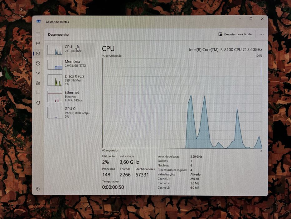 HP 290 G2 / i3 8a Geracao / RAM 8GB / SSD 256GB