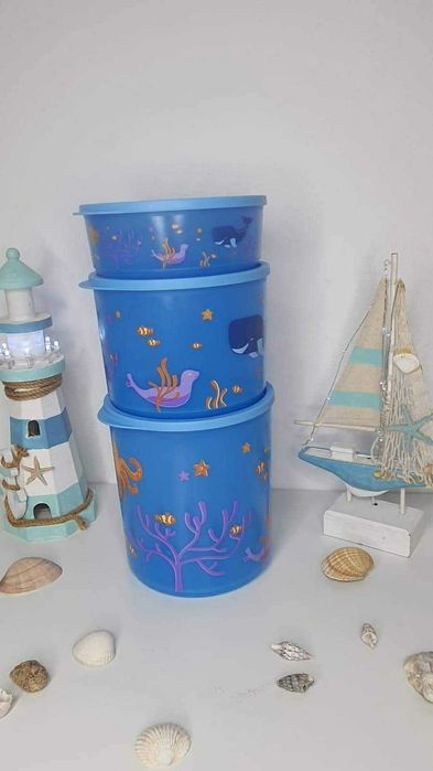 Conjunto 3 Cubix Eco+ Oceano Tupperware Novo