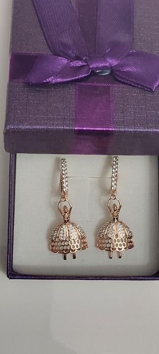 Kolczyki baletnice Różowe złoto 585 WYPRZEDAŻ!!