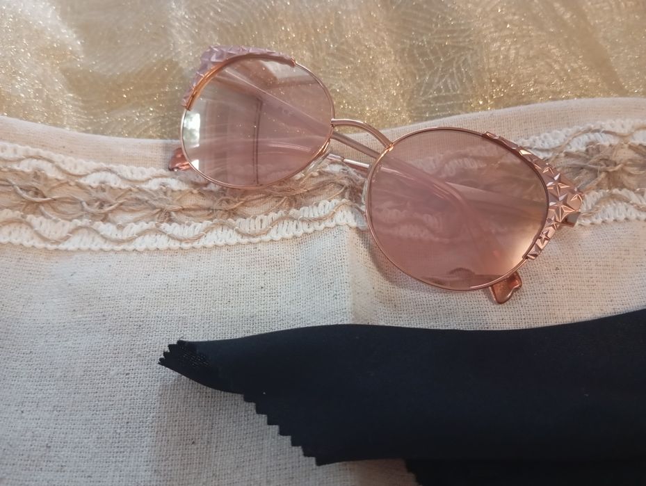 Just Cavalli nowe złote okulary kocie oko