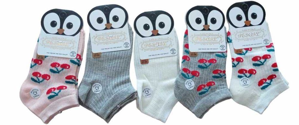 Skarpetki stopki Pesail 5 par dla dziewczynki  27-30