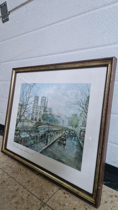 Pintura  emoldurada Georges B Paris Notre Dame et les Bouqinistes