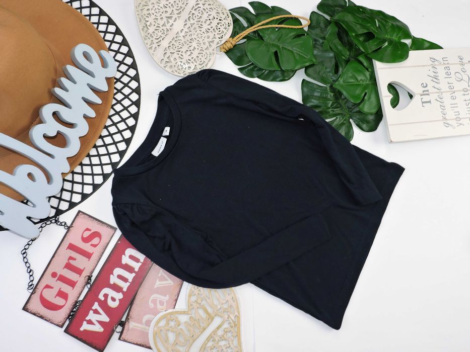 Name It - granatowa bluzeczka prążek , bufiaste ramiona r 98