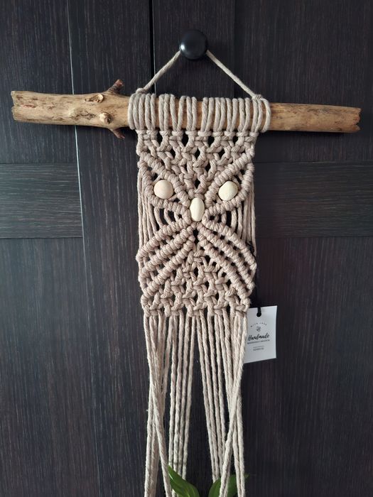 Makrama ,kwietnik sowa