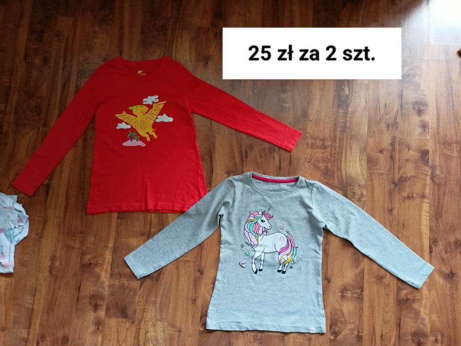 Bluzki 128. Cena za 2 sztuki .