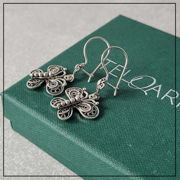 Filigranowe kolczyki Telkari motyle – Srebro 925