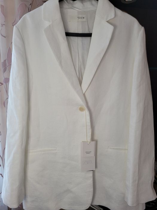 Блейзер лляний Zara, розмір L