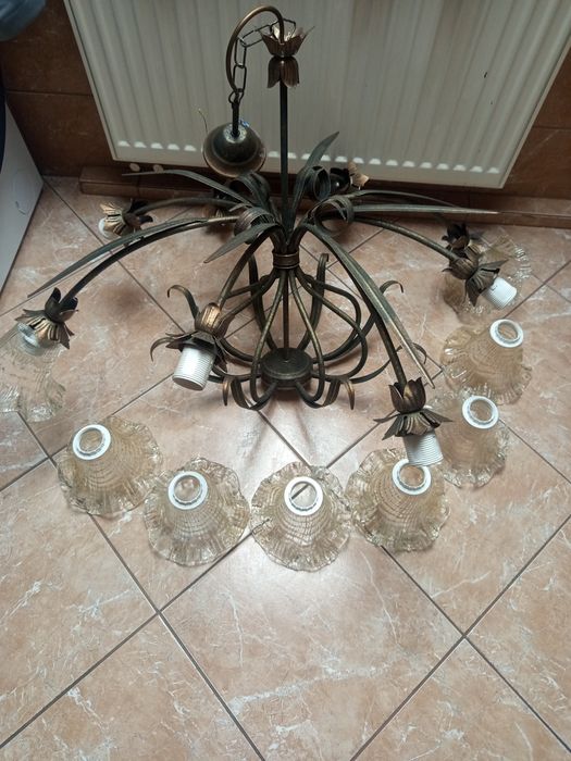 Żyrandol 8 ramienny, pająk