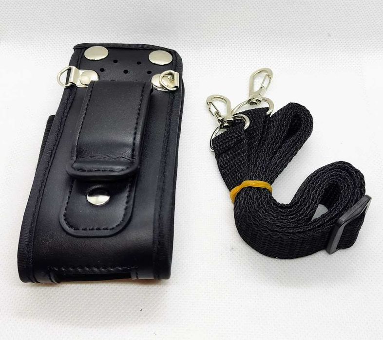 Bolsa pele walkie talkie rádio comunicações