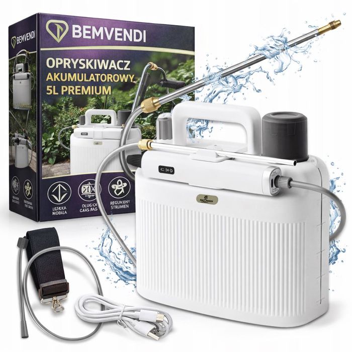 Opryskiwacz Ogrodowy 5L Elektryczny 2200 Mah Akumulatorowy Ciśnieniowy NOWY