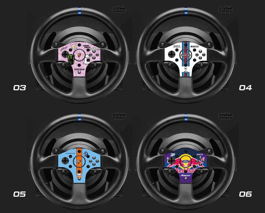 Naklejki na kierownicę Thrustmaster T300 RS GT różne wzory laminat UV
