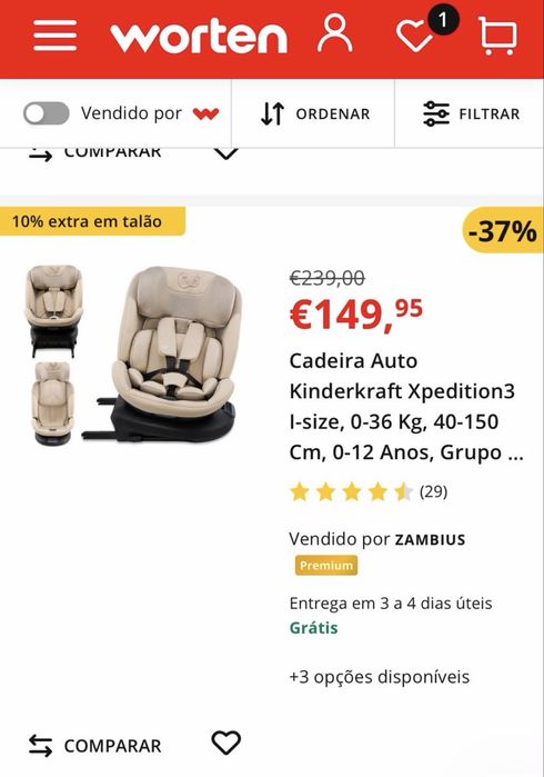 Cadeira auto nova kinderkraft