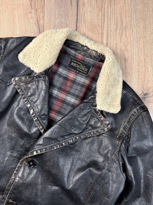 Шкіряна куртка Brogden Vintage Leather Jacket Овчина Гіпі XL
