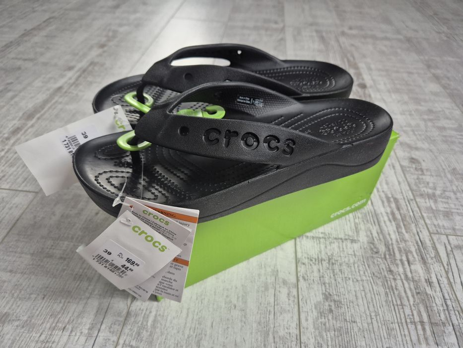 Crocs nowe czarne japonki 39 W-9