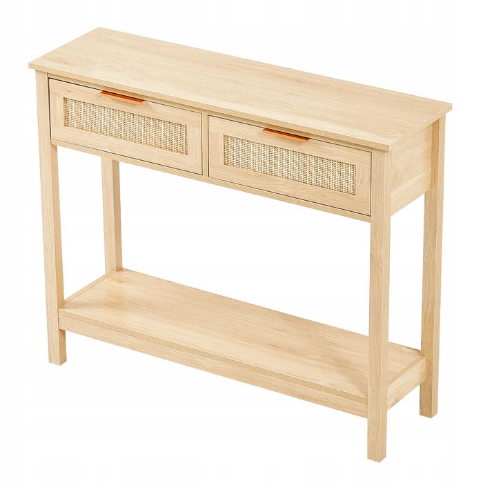 VEVOR stolik konsolowy Z rattanu 2 szuflady naturalny rattan stabilny