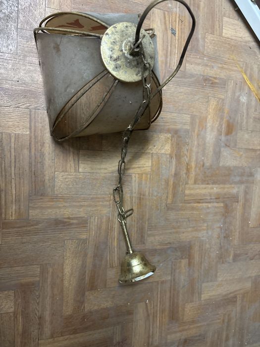 Candeiro latao e vidro