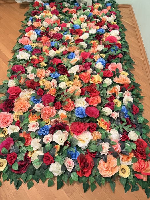 Картина ,декор зі штучних квітів, розмір 3*1,5 м