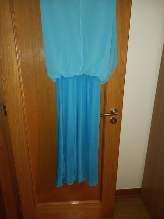 Vestido de cerimónia azul turquesa