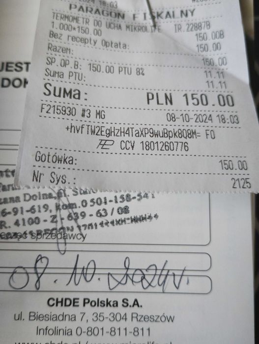 Termometr bezdotykowy microlife + etui