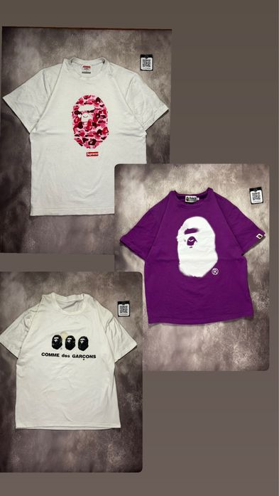 Футболка Bape Supreme Comme dos Garcons