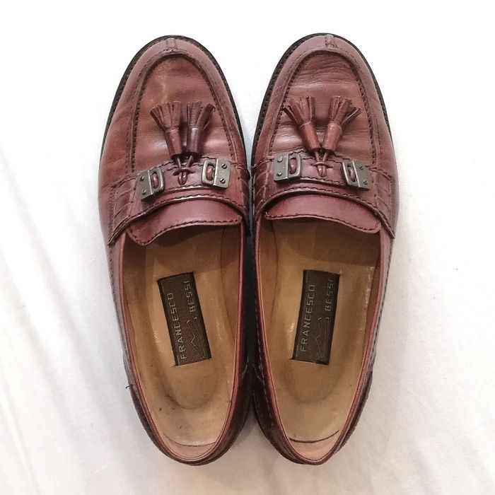 Sapatos Vintage Mocassins com berloques, de pele.