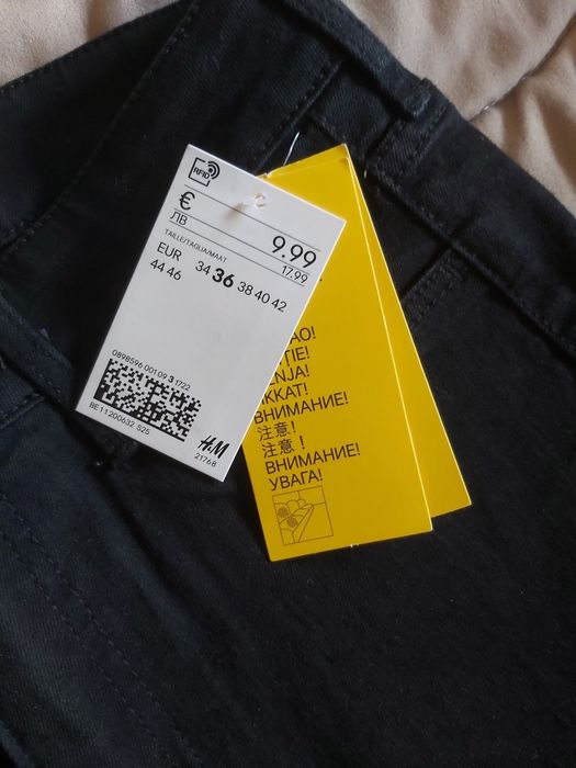 Calças de ganga skinny Regular Waist Ankle Length, novas, pretas, 36 H