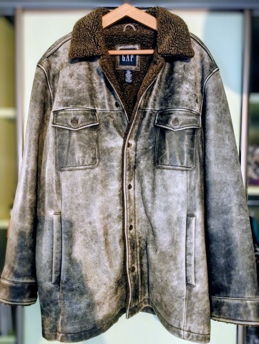 Vintage GAP Distressed Leather Jacket