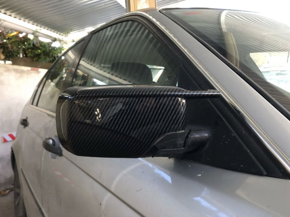 М накладки на зеркала заднего вида BMW E46 карбон черные