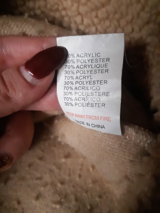 Jasna beżowa bluza sweter kożuszek baranek S/M 36/38 oversize