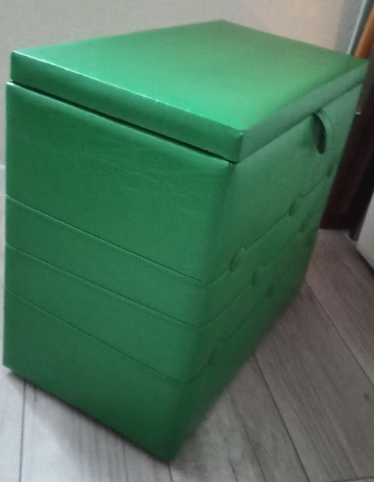Tapicerowana skrzynia Pufa Siedzisko Zieleń lata 60-70