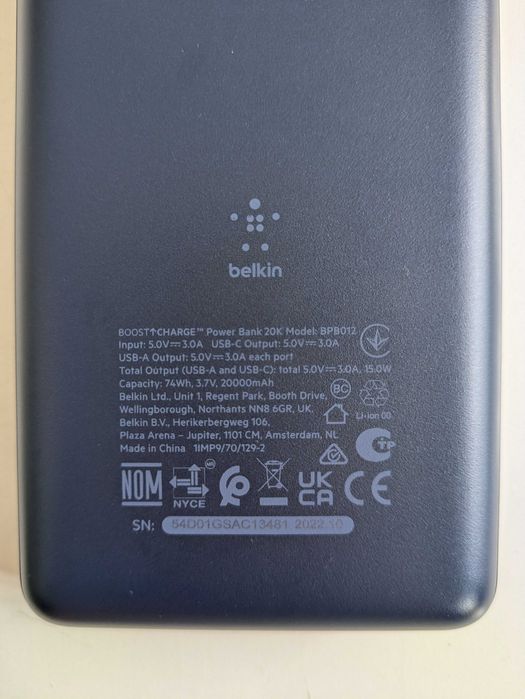 Powerbank - Belkin BPB012 Azul, 20000 mAh (power bank) sem embalagem