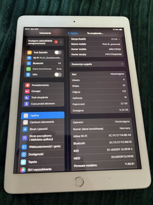 Apple Ipad 6 a1893
