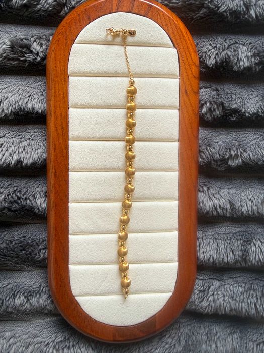 Pulseira Olho de Gato Prata 925 Banhada a Ouro Bracelet 7mm